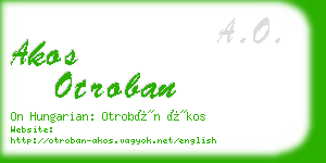 akos otroban business card